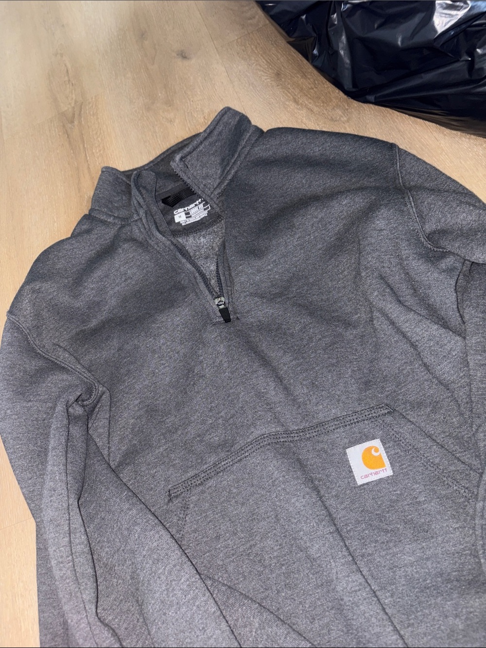 Carhartt Men’s Dark Gray Quarter-Zip Sweatshirt - Picture 3 of 3